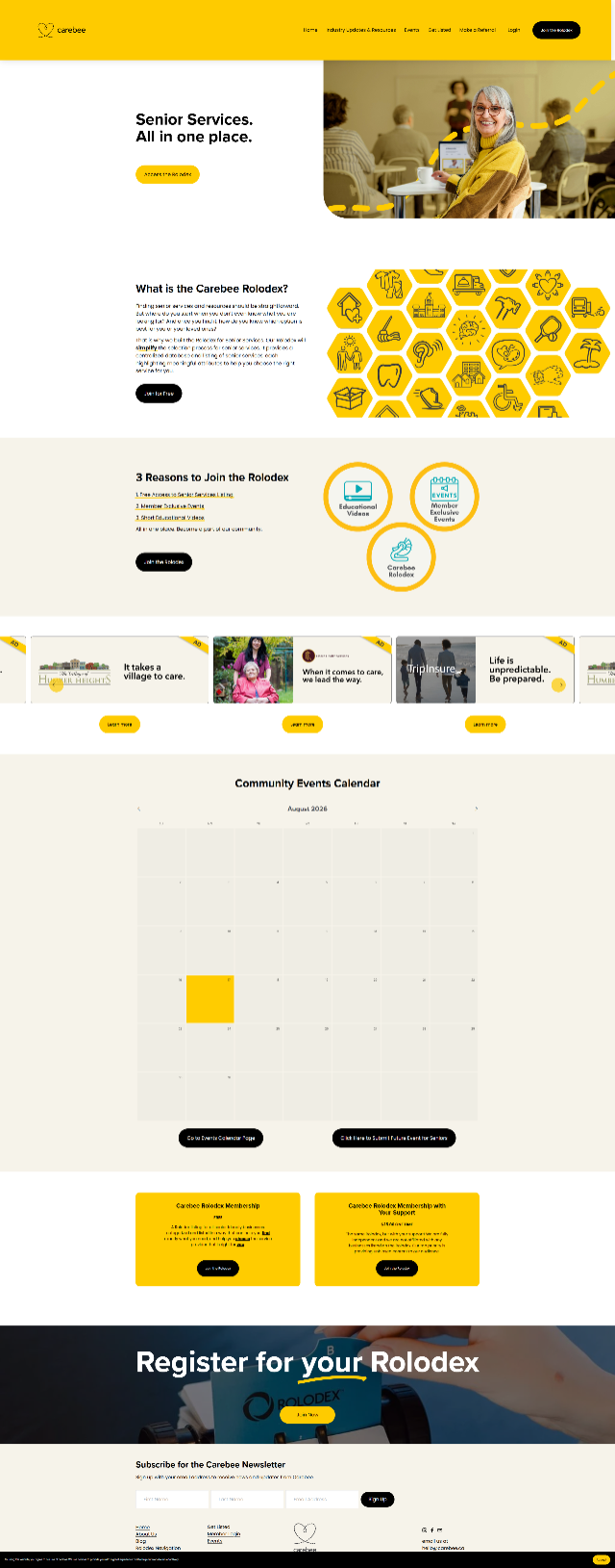Carebee landing page
