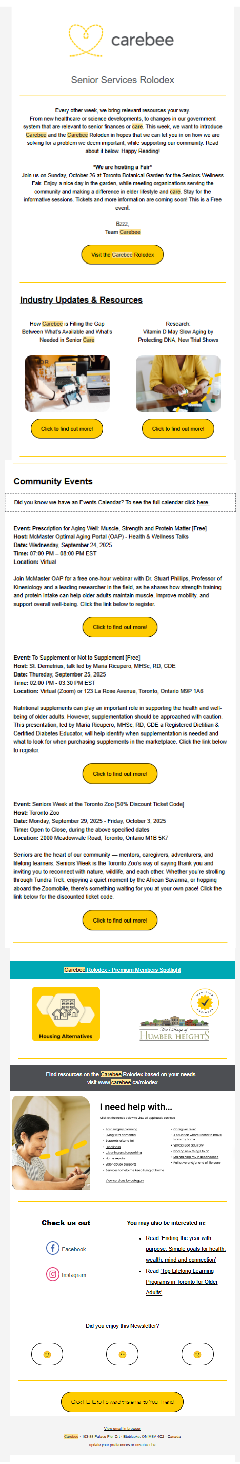 Carebee newsletter